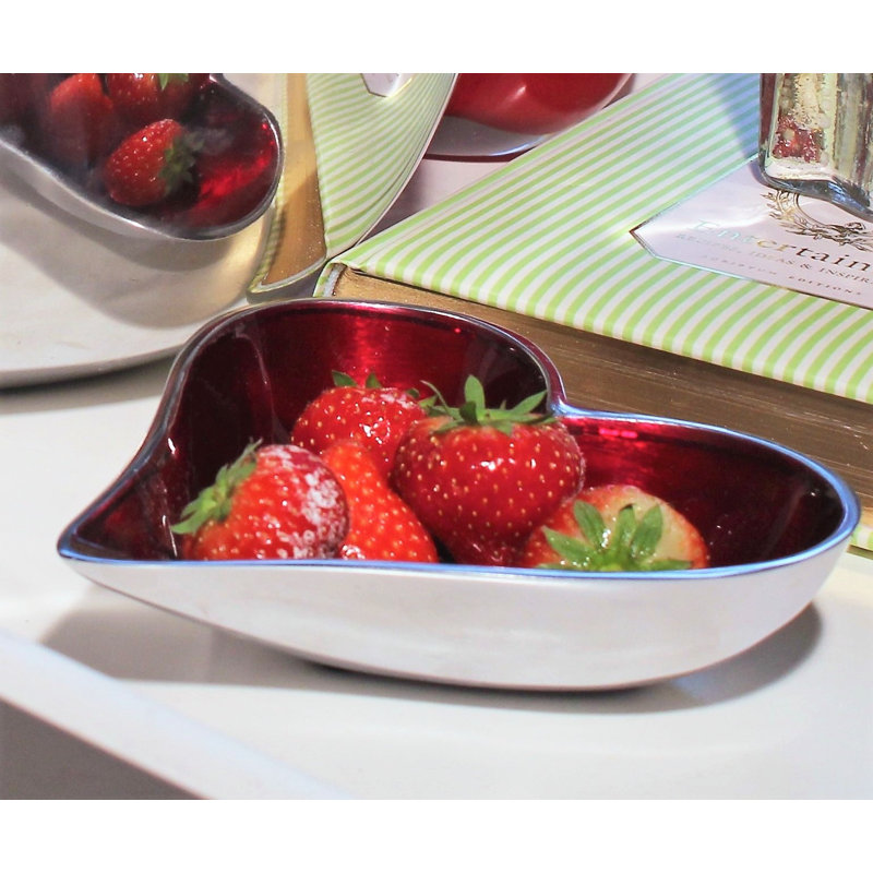 17 Stories Kenmure Aluminum Serving Bowl, Red