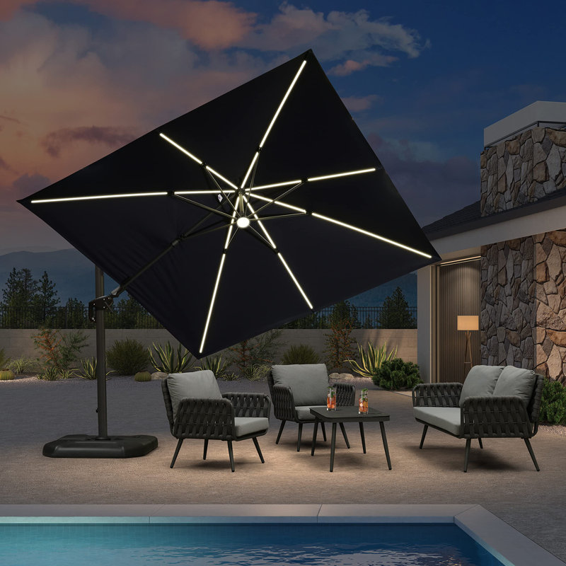 304cm Cantilever Parasol, Navy Blue