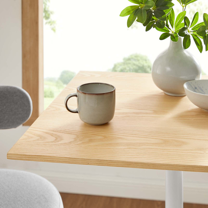 Table de bar carrée en bois 28 po Lippa, Naturel