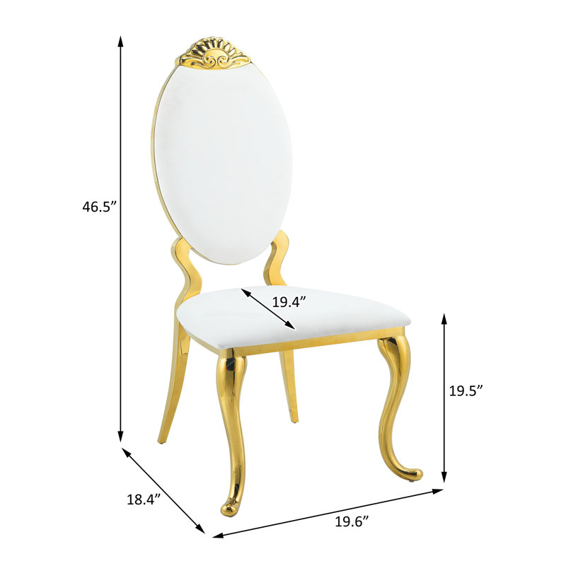 Chaise d'appoint en velours blanc Aolani