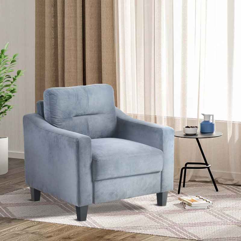 Fauteuil d'appoint en velours, Gris