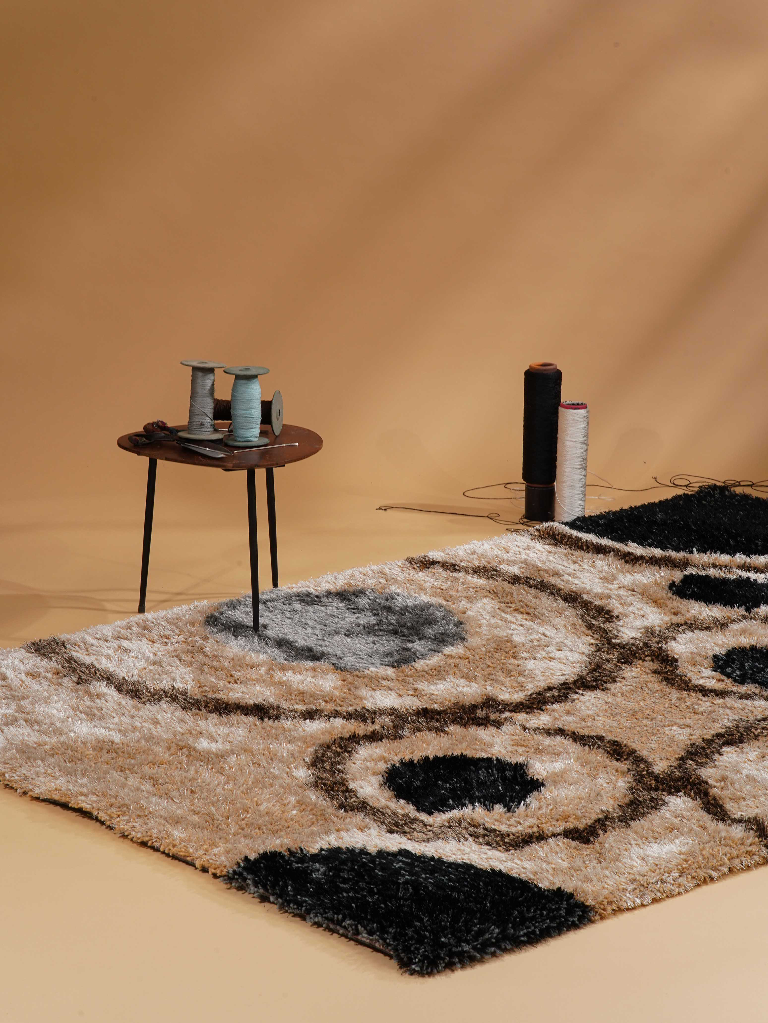 Orren Ellis Chequetta HAND TUFTED SHAG POLYESTER ECO-FRIENDLY AREA RUGS ...