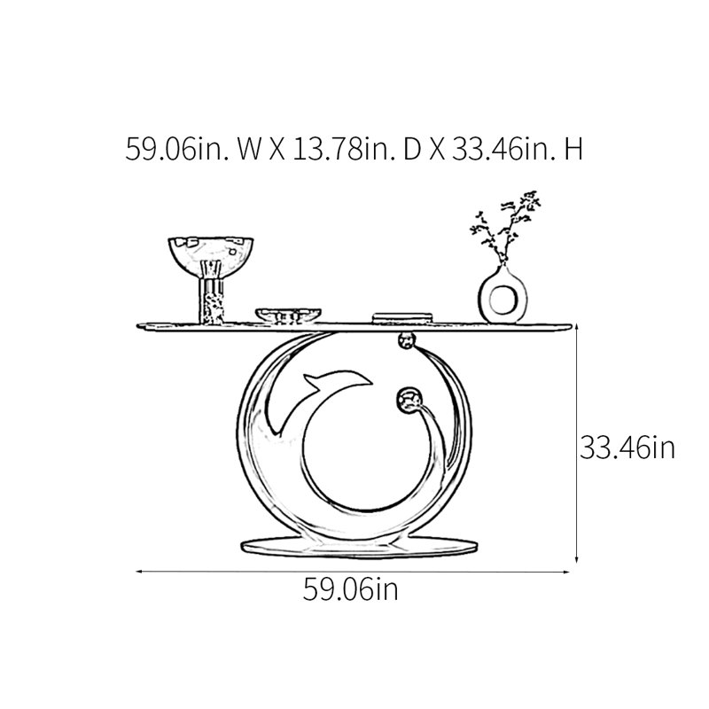 Console Modern Luxury Art Design, H 33,46 po x l 59,06 po x P 13,78 po