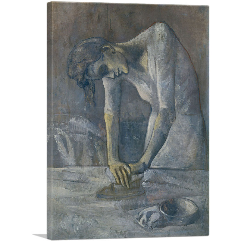 «Woman Ironing 1904» par Pablo Picasso, reproduction d'art sur toile tendue, H 26 po x l 18 po x 1,5 po