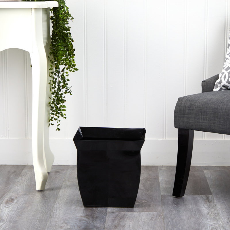 Metal Pot Planter, 11.5" H x 11.75" W x 11.75" D, Black