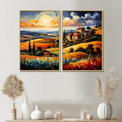Italie, Toscane, vignobles, V, paysages, Italie, art mural