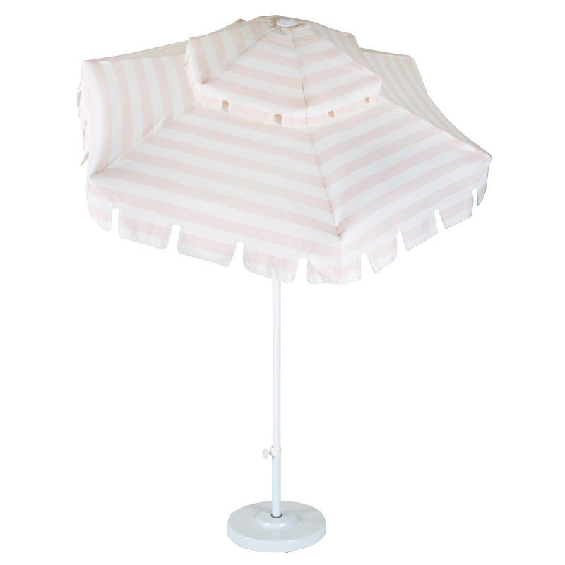 Franks 205cm Market Parasol, Rose, White