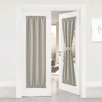 Blackout Curtain for French Door, Rod Pocket Thermal Insulated Drapes Privacy Window Panel for Living Room/Doorways/Classroom, 1 Panel