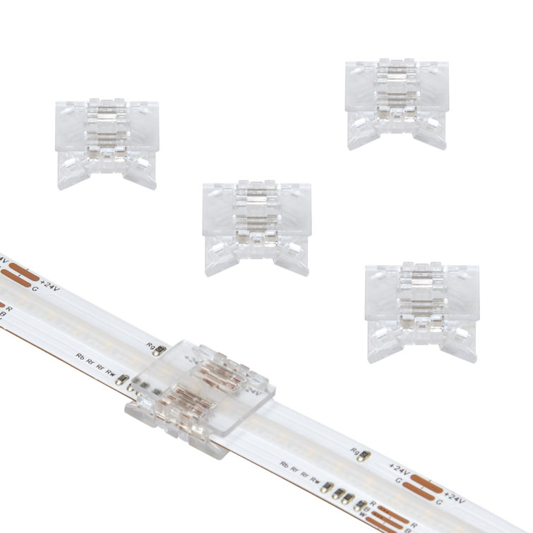 5 Pin COB RGB+W Tape to Tape Splice LED Strip Light Connectors, 5 Pack