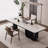 White,Black Rectangular Sintered Stone Solid Wood Writing desk