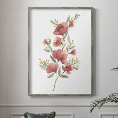 Wildflower Sprig III, reproduction encadrée - bois massif