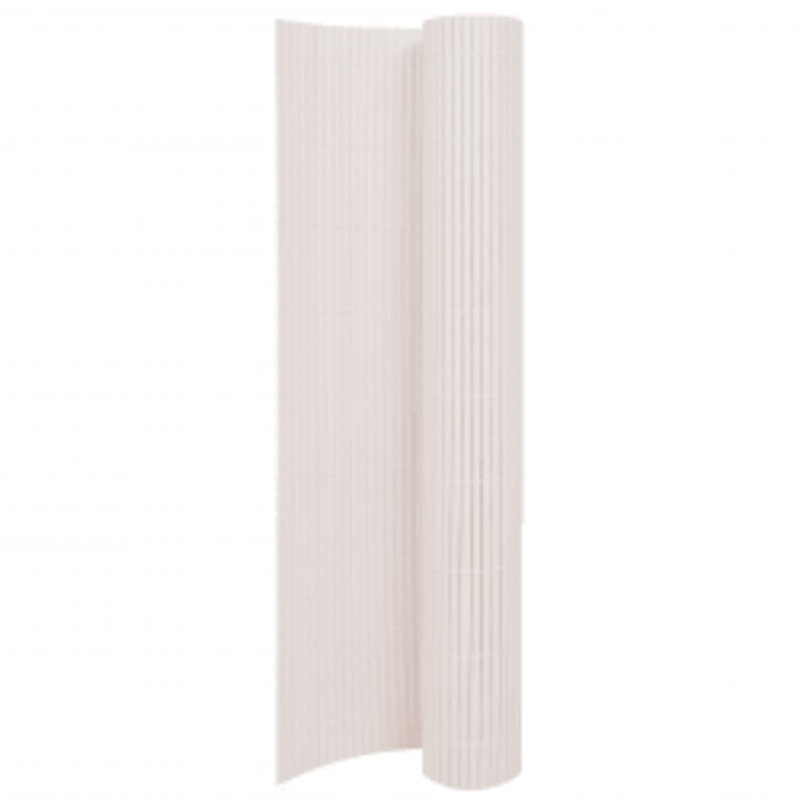 Clôture de patio double face vidaXL, Blanc, 43,3 po x 118,1 po