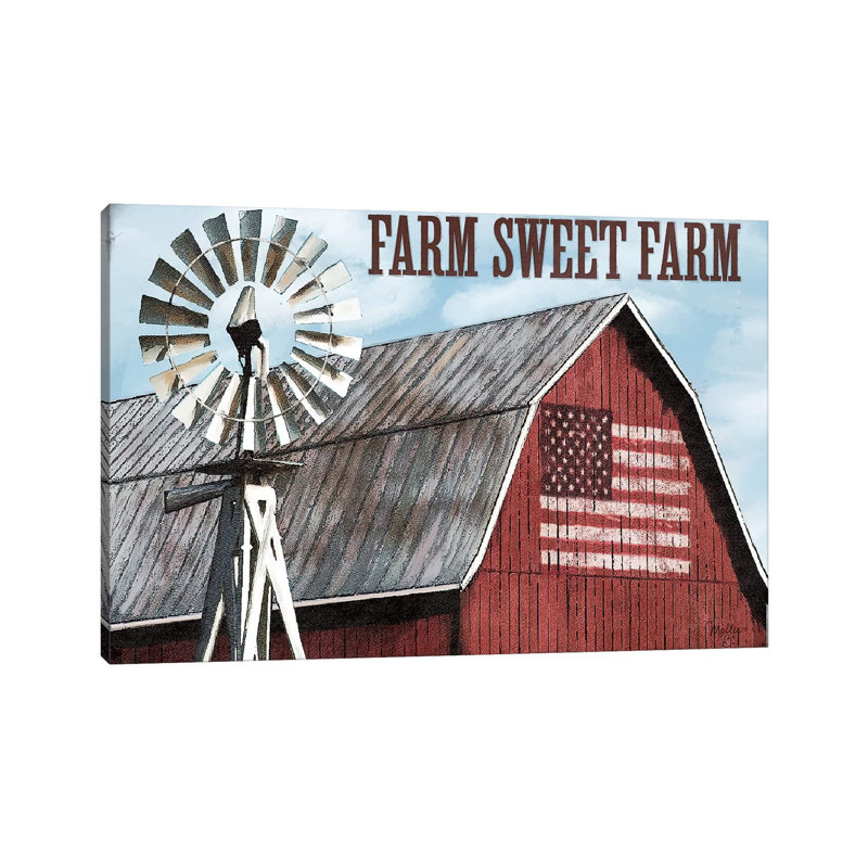 Farm Sweet Farm by Mollie B. - 1 Piece Wrapped Canvas Wall Art, 20.32 cm H x 30.48 cm W