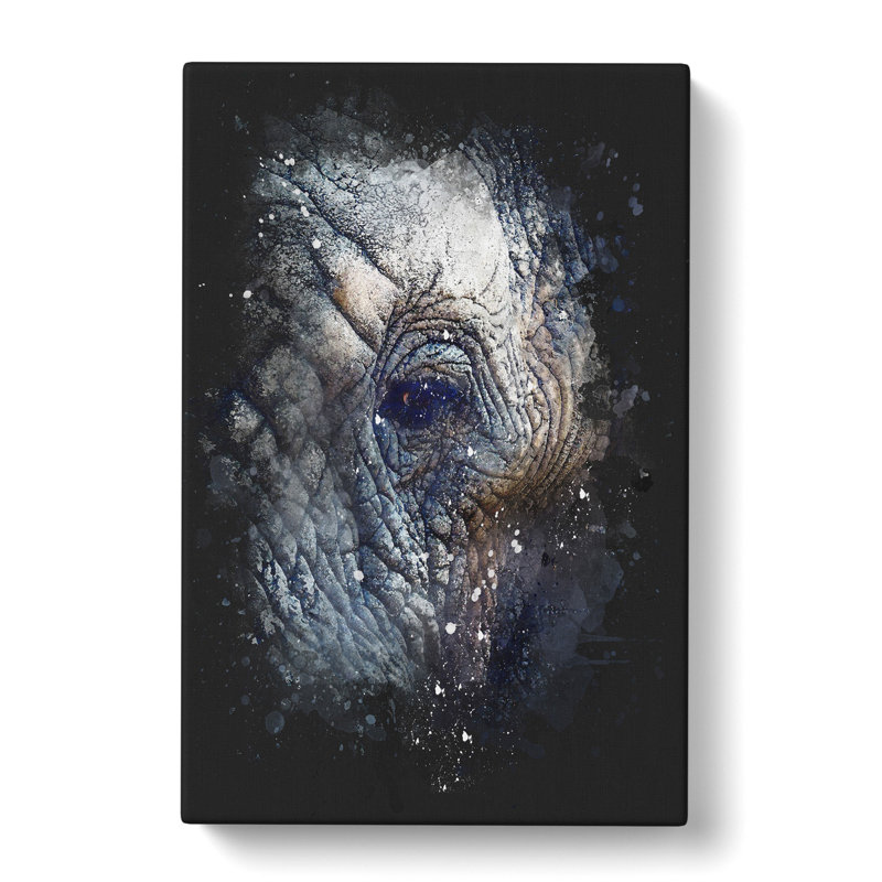 Blue Elephant - Wrapped Canvas Print, 60cm H x 40cm W x 4cm D