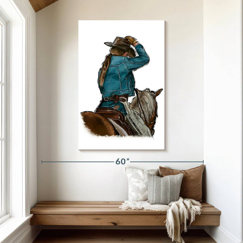 Fille et cheval Lelar, H 48 po x l 32 po