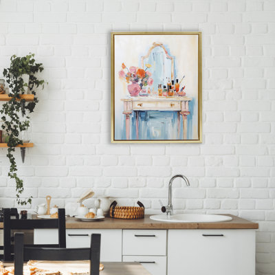 Vanity with Cosmetic Bottles Floating Frame, design by Creative Studio
