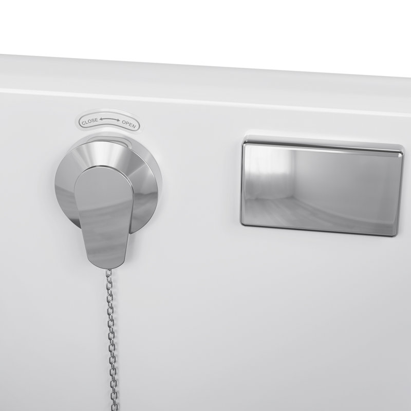 Empava White Acrylic Walk-In Soaking Bathtub with Handrails