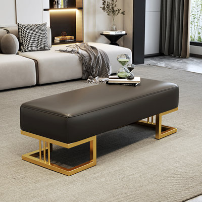 Banc rembourré gris