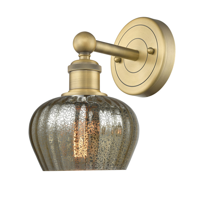 Canute Armed Sconce, Mercury, Brushed Brass