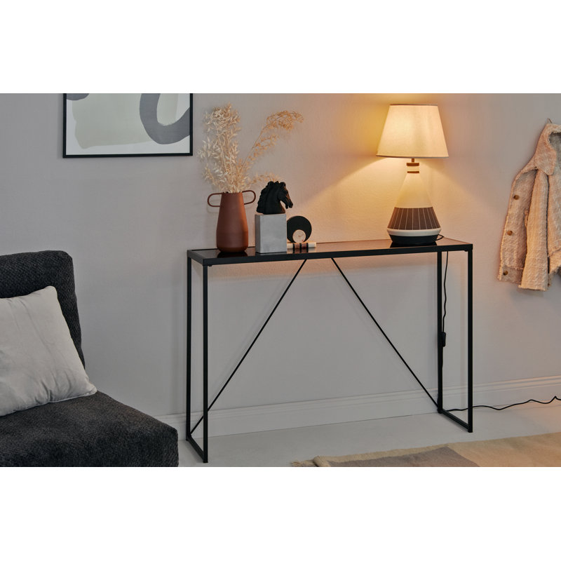 Shartlesville 111cm Console Table, Black, Marble White