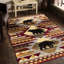 Le tapis Lodge, rouge, teint et allergène, ajoute un style chaleureux à la maison-1654352869
