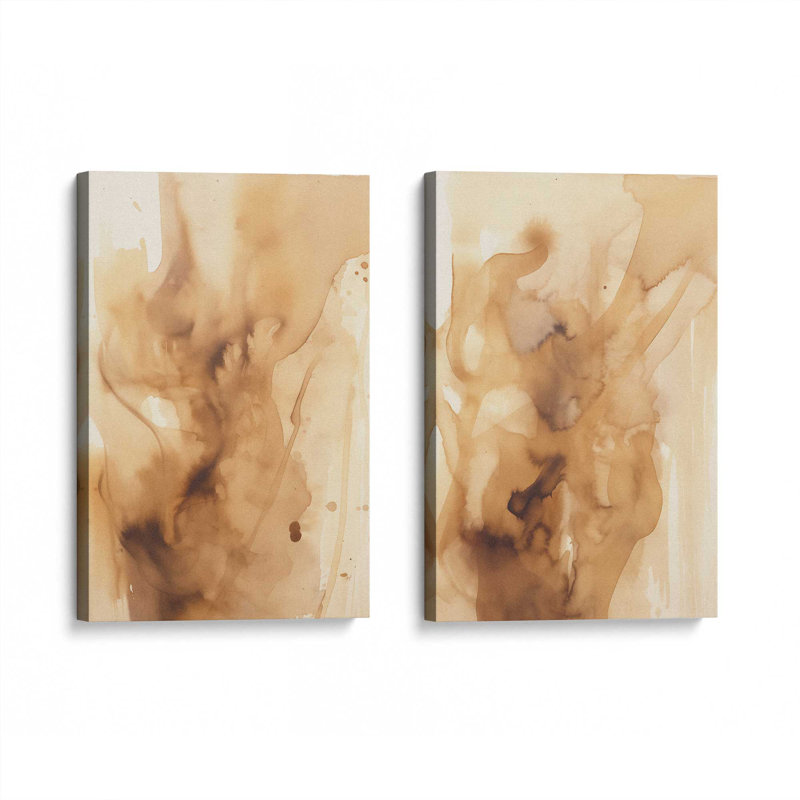Burnt Echoes, ensemble de 2 toiles encadrées, Toile tendue, H 30 po x l 40 po x P 1,25 po