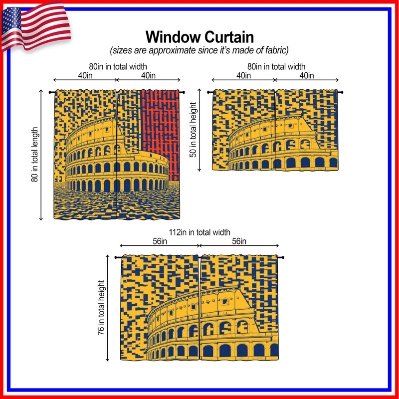 Colosseum - Rideaux de fenêtre Colosseum, 40in x 52in - 2 panels, Sheer
