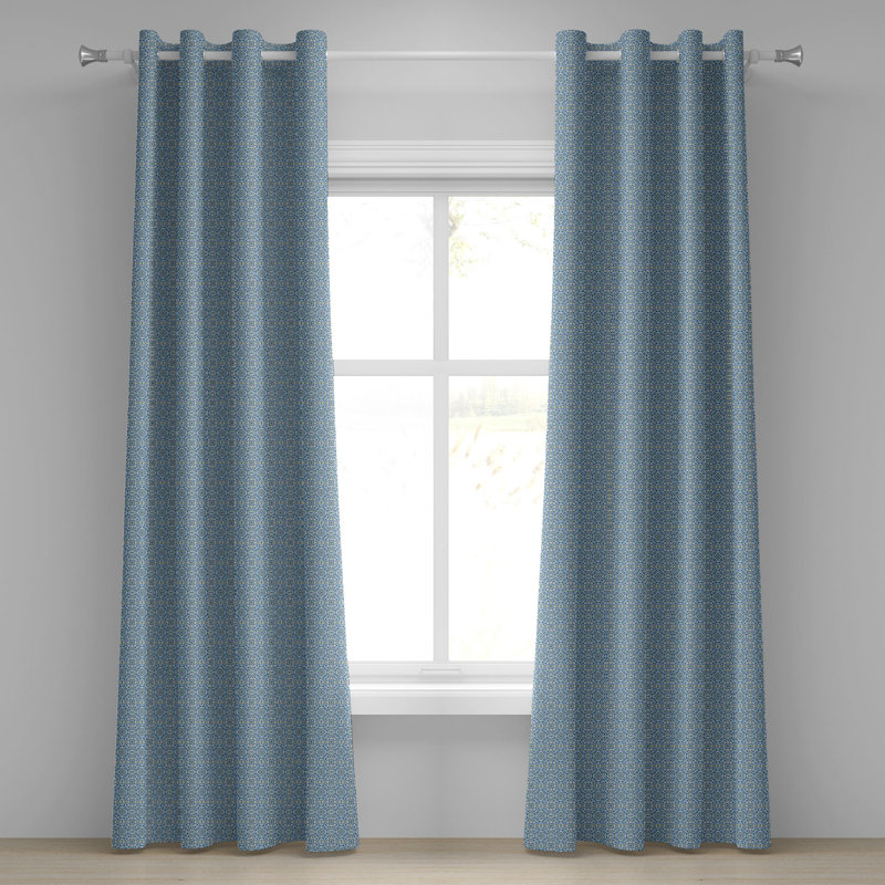 Rideau décoratif à œillets 2 panneaux Dakota Fields, 50 po x 72 po, bleu pâle, vert et bleu, L 50 po x L 96 po