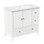 Ensemble de meuble-lavabo 36 po avec lavabo, armoire de rangement pour salle de bain avec portes et tiroirs, meuble-lavabo moderne avec surface peinte, blanc