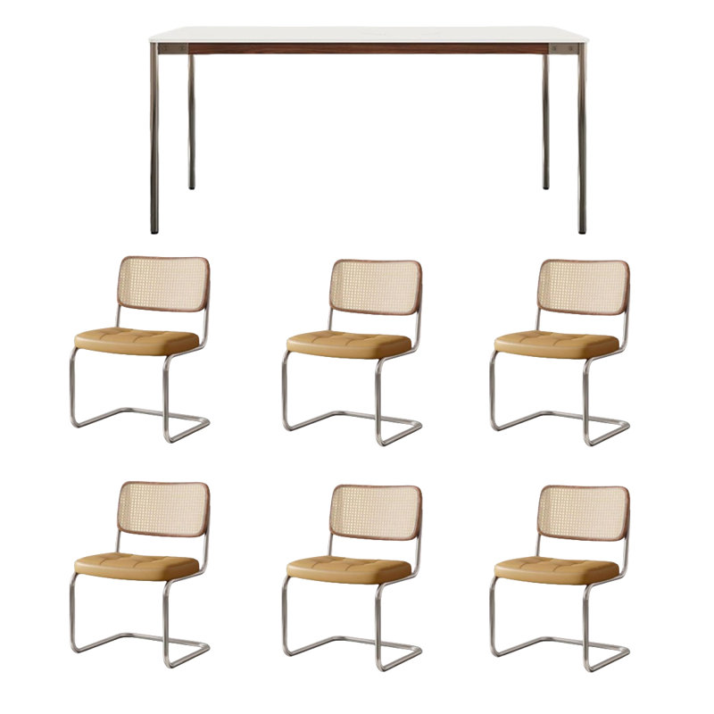 Ensemble de table et chaises de salle à manger de luxe moderne, H 29,52 po x L 62,99 po x l 31,49 po