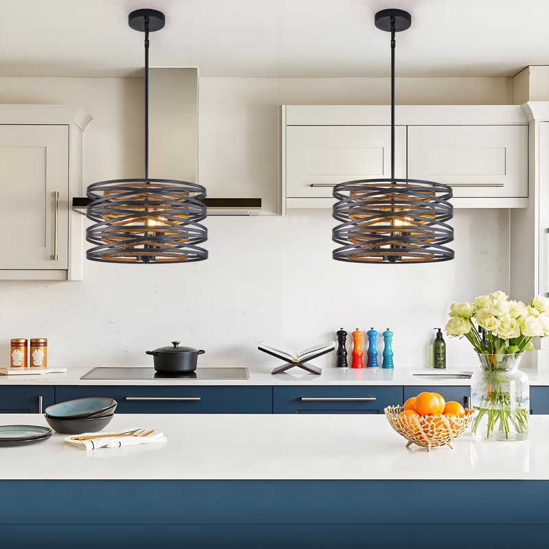 Luminaire suspendu 3 lumières réglable avec base E12