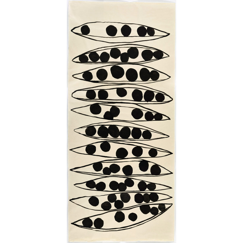 Été sans titre encadré sur papier par Hable Construction Print, Cadre photo noyer, H 36 po x l 16 po