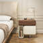 Modern Wood Nightstand With Walnut Veneer And Stainless Steel Leg-474520137