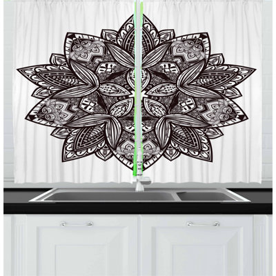 Floral Pointed Kitchen Curtain
