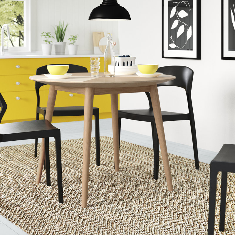 Evatt Oak Round Solid Wood Base Dining Table