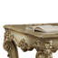 Gold Patina And Bone End Table With Scrolled Leg