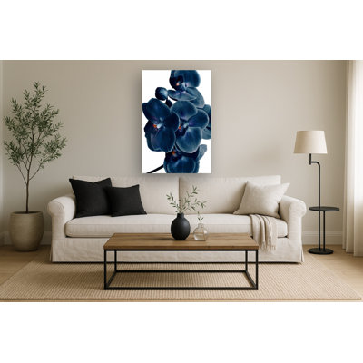 Blue Orchid Frameless Tempered Glass Wall Art - 40" x 60"