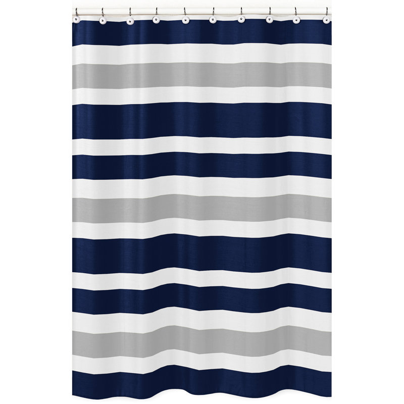 Brushed Microfiber Stripe Single, Gray/Navy Blue