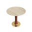 Table de salle à manger ronde Modern, table en pierre grotte 33,5 po avec pieds en bois et base dorée, table de cuisine pour 2 personnes pour un petit espace, capacité de poids de 150 lb