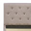 Ensemble de lit très grand 3 pièces - Structure de lit capitonnée moderne - Tête de lit tapissier en velours taupe brun et table de chevet à finition jacobine patinée-1288864460-1288864461