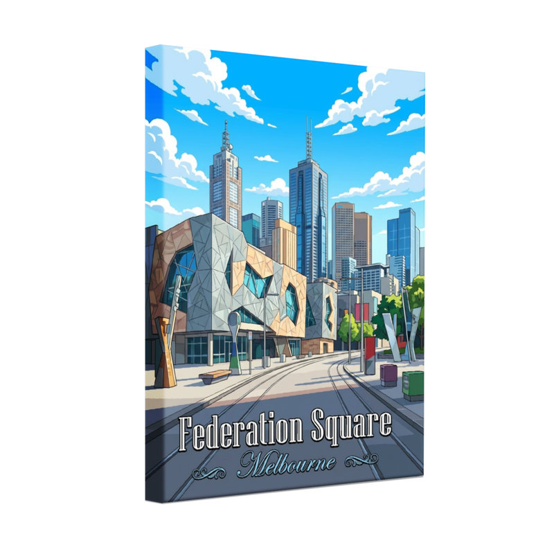 «Scenic & Cityscapes Federation Square Melbourne Cityscape», reproduction d'art