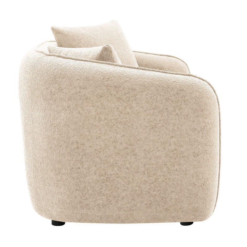 Chenille beige doux avec 2 housses de coussin - améliore le confort et les ornements d'oreiller confortables, Beige