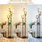 Boho Floor Lamp With Shelves, 3-Lights Farmhouse Tall Floor Lamp With ON/OFF Foot Switch, Rustic Standing Lamp With Rattan Shades For Living Room Bedroom Office
