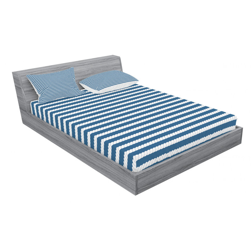 Microfiber Striped Sheet Set, Queen Sheet Set with 2 Pillowcases