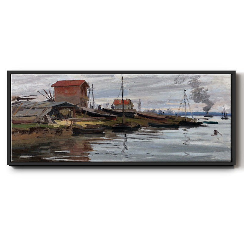 The Seine at Petit- Framed Canvas, 12" H x 30" W