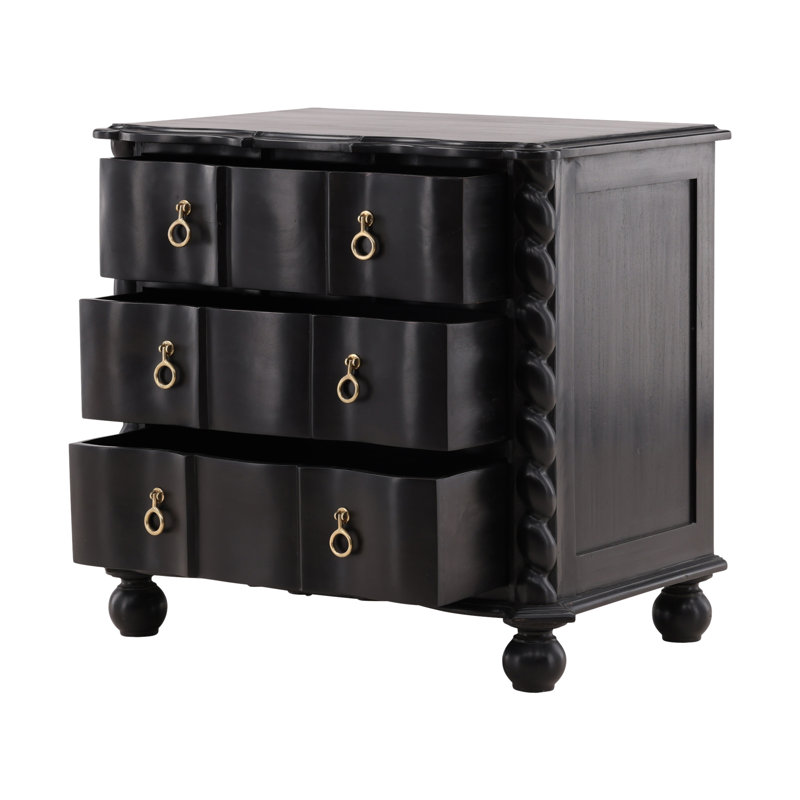 Furniture Classics Deeds Black Mahogany Chest with Brass Detail