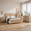 Ensemble de chambre à coucher Queen, brun naturel, ensemble de 4 pièces comprenant une commode, une coiffeuse et une table de chevet
