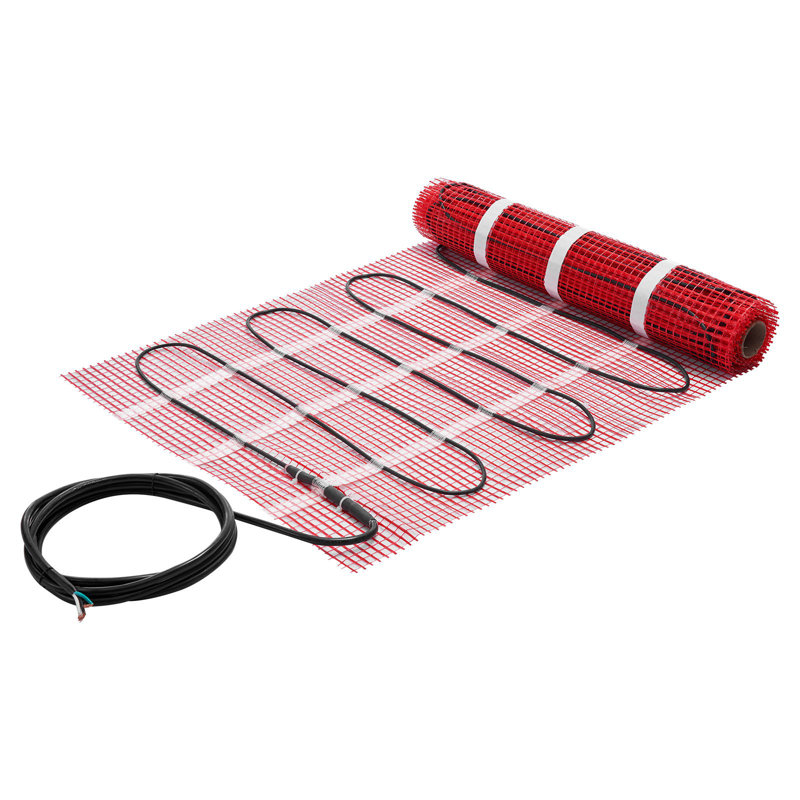 Système de tapis de plancher chauffant auto-adhésif de 15 pieds carrés, système de plancher chauffant électrique radiant 120 V, avec thermostat et alarme à contrôle intelligent, installation facile pour le carrelage, la pierre, le vinyle