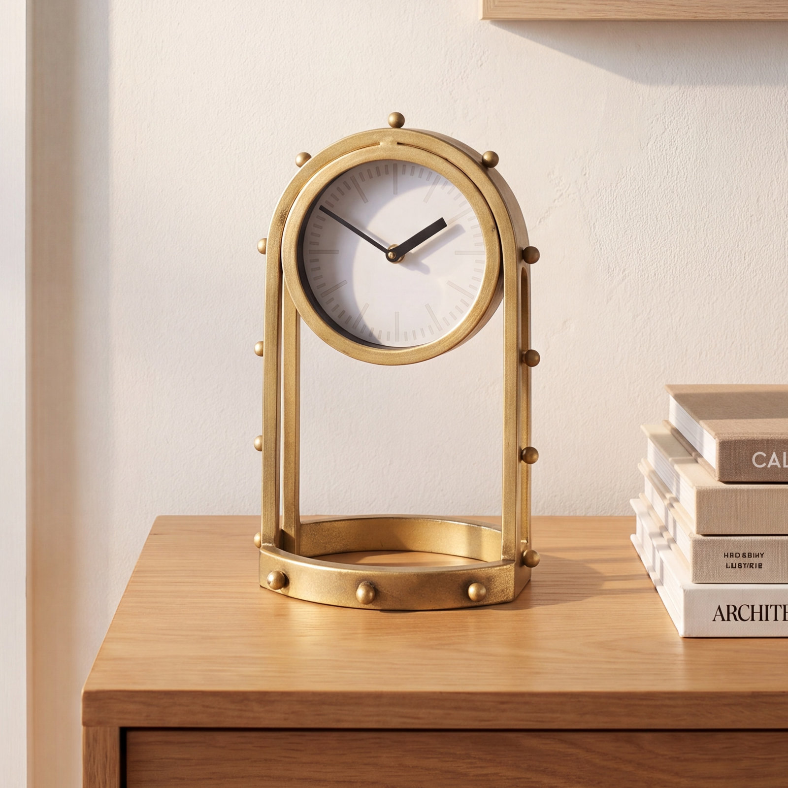 Reze Quartz Tabletop Clock, Gold