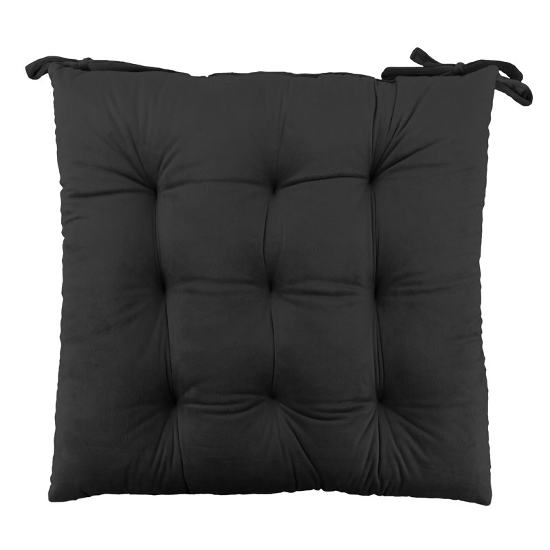 Nazik Outdoor 3'' Dining Chair Seat Cushion, Black